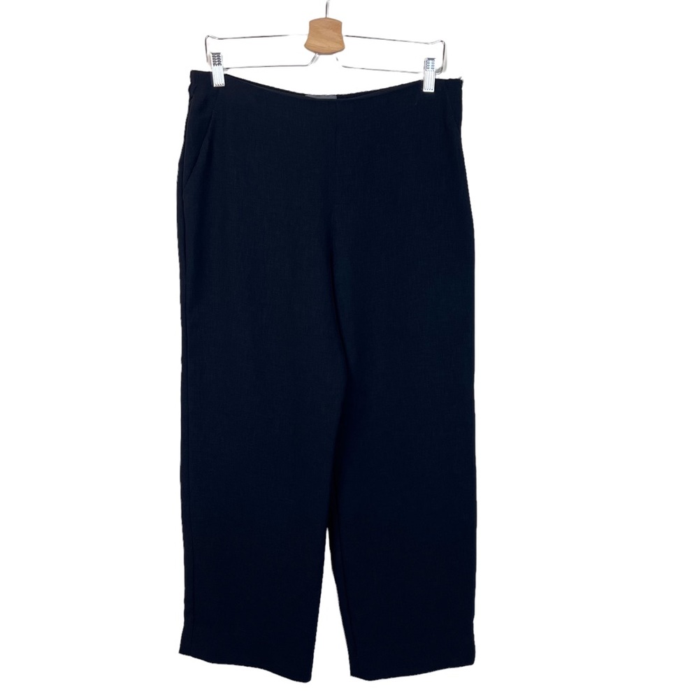 Oska Black Crop Lagenlook Pants Regular Size Large